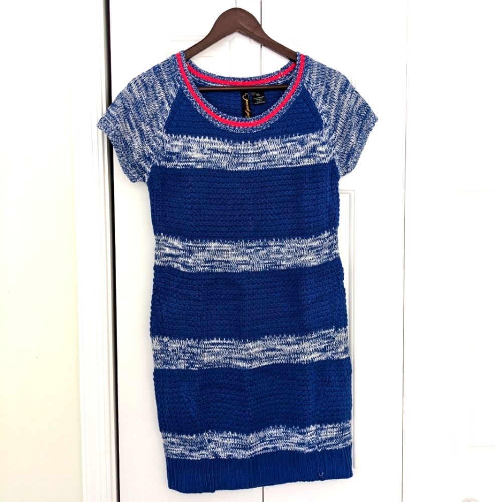 Knit blue stripe dress by Red Paint misses size XL or women's size Small